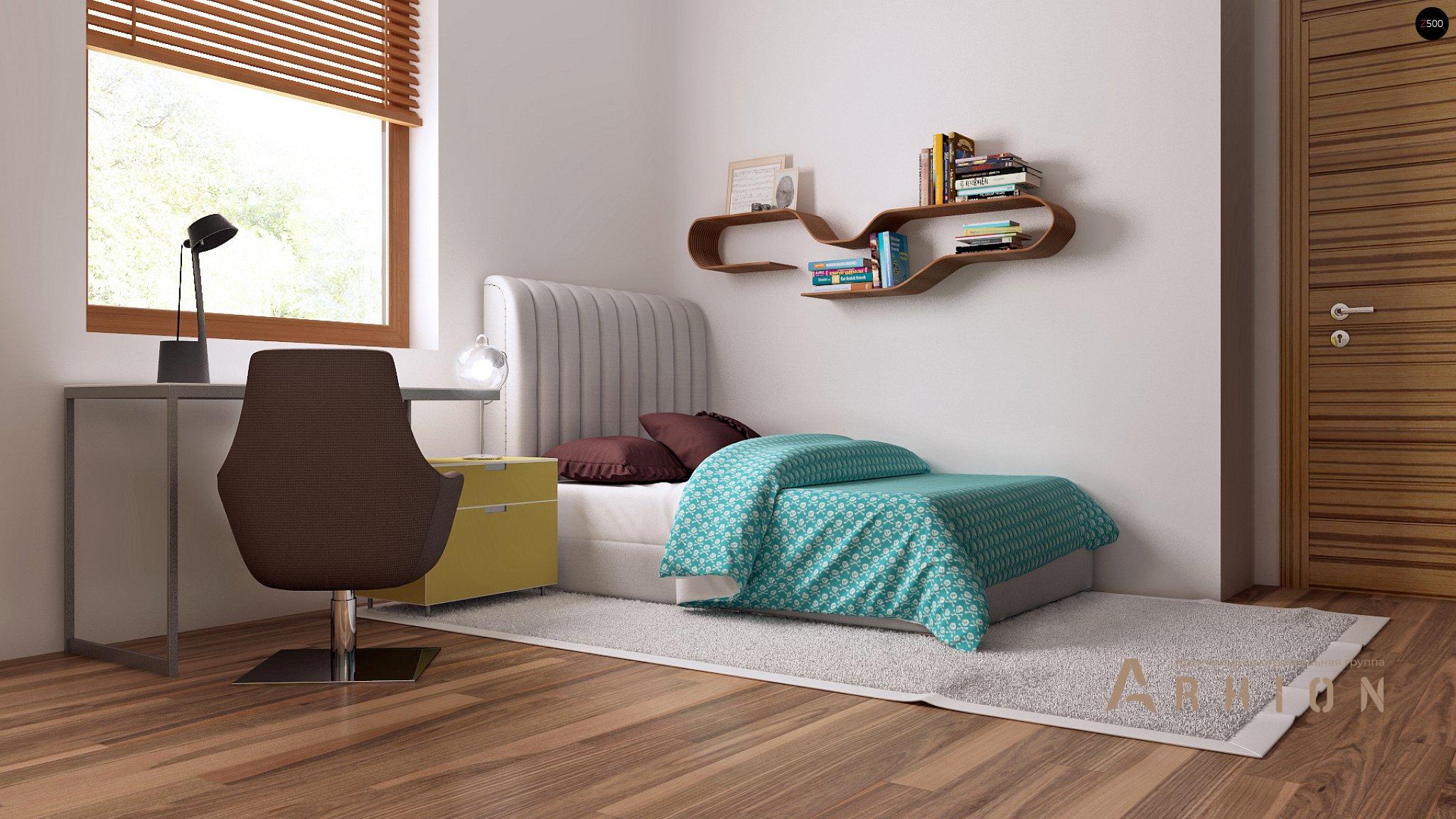 11. Проект одноэтажного дома в современном стиле с четырехскатной, Z64 a, площадью - 170 кв c мансардой